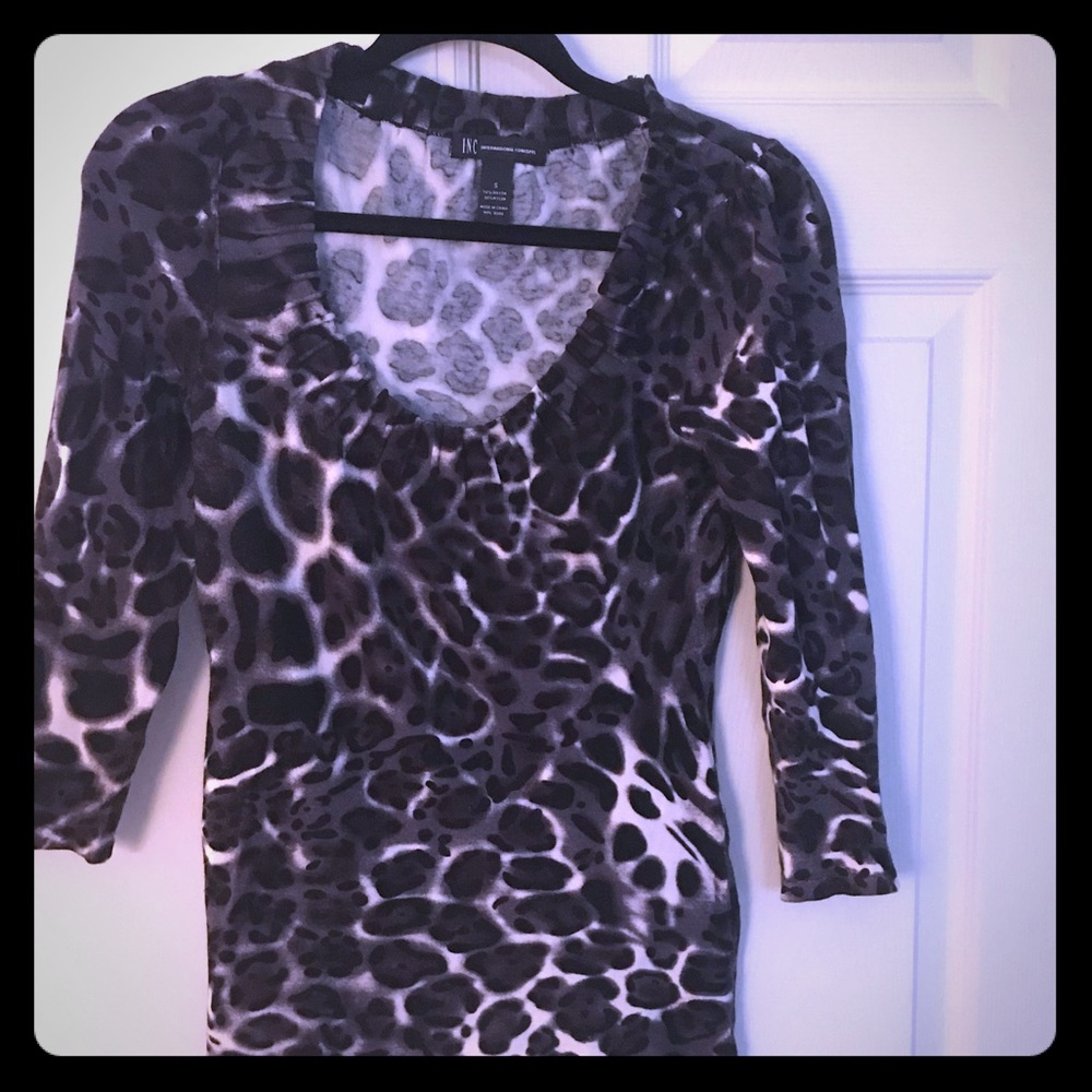 Animal Print Scoop Neck Sweater